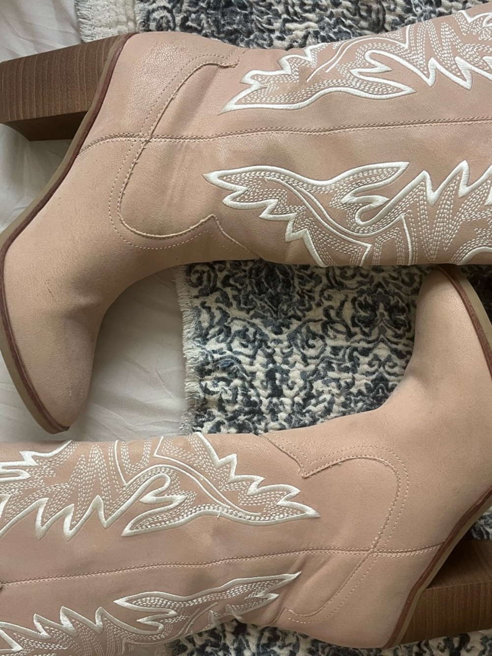 Altar’d State Pink Embroidered Western Boots